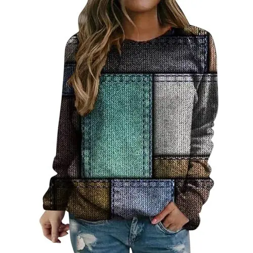 Produktbild: Uwdiohq Sommermode Damen 2024 Sale Damen Sweatshirt Ohne Kapuze Baumwolle Sweatshirt Damen Ohne Kapuze Rosa Schwarz Rot Gestreifter Pullover Volleyball Langarmshirt Damen Meine Bestellungen Sale