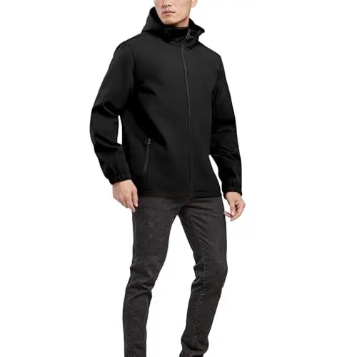 Produktbild: UXSELKCD Bomberjacke Herren, Fahrrad Poncho, Regenjacke Herren Arbeit, regencape Festival, angeljacke, Jacket Men, Festival regencape, Motorrad Hoodie mit Protektoren, motorradhemd