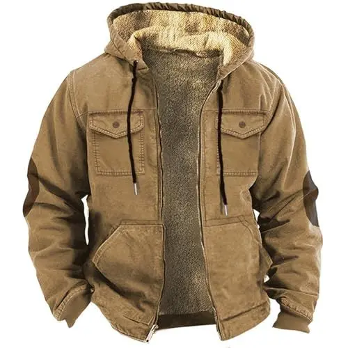 Produktbild: cyber monday angebote 2024 college jacke herren herren strickjacke doppeljacke herren herren strickjacke mit reissverschluss arbeitsjacke winter fleecejacke herren winter warm herren fleece jacke