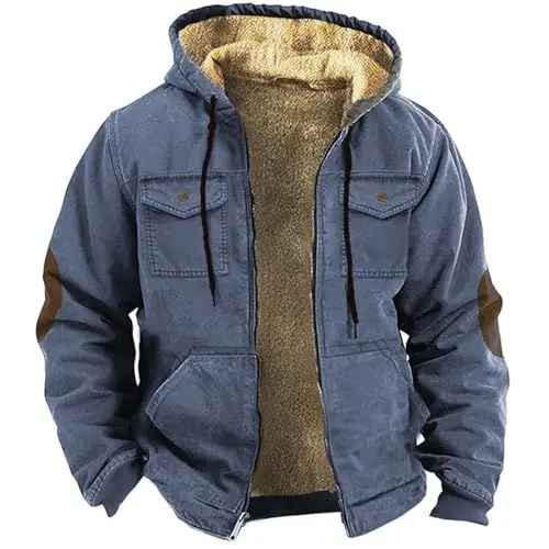 Produktbild: black friday 2024 angebote arbeitsjacke herren fleecejacke herren mit kapuze trainingsjacke herren retro lederjacke herren winter overshirt herren herren winterjacke lang winterjacke manner 128
