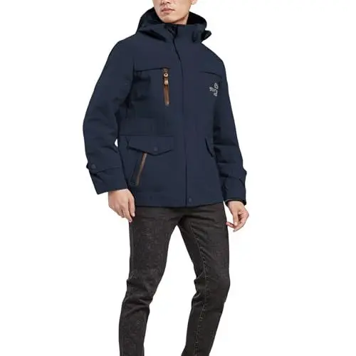 Produktbild: UXSELKCD leichte Sommerjacke Herren, Thermo Jacke Herren, Regenjacke schwarz, regenponcho mit ärmel, wasserdichte Jacke, regenponcho Fahrrad wasserdicht, einweg Poncho Erwachsene