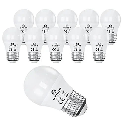 Produktbild: UYHGO E27 LED Lampe Warmweiss, 3W Ersetzt 25 Watt Glühbirnen, G45 Kugel Leuchtmittel, 180° Abstrahlwinkel Energiesparlampe, nicht Dimmbar, 10Stück