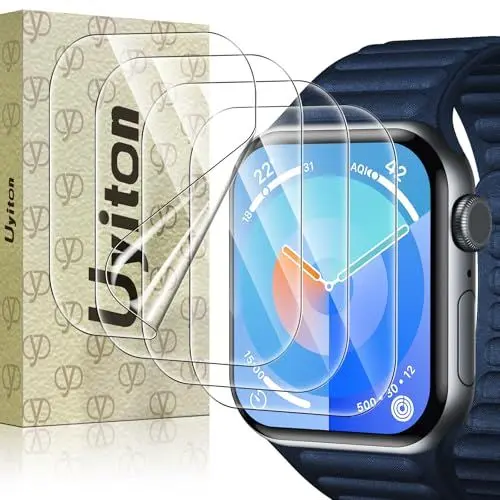 Produktbild: Uyiton für Apple Watch Series 10 46 mm Schutzfolie, 4 Stück Weich EPU Folie Selbstheilung HD-Klar Anti-Staub Displayschutz Folie für iWatch 46 mm