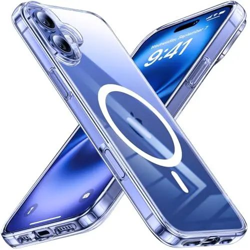 Produktbild: Uyiton für iPhone 16 Hülle - Case für iPhone 16 Handyhülle Schutzhülle, Anti-Vergilbung,Stoßfest Kratzfest,Ultradünn,Kompatibel mit Magnetisch - Transparent
