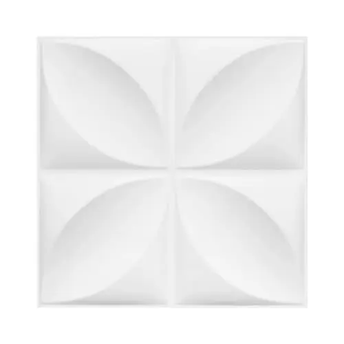 Produktbild: uyoyous 3D Wandpaneele 12 Stück PVC Wandplatten, 50 x 50 cm Wandvertäfelung Selbstklebend, Wasserfest Acoustic Panel Wand, Wandverkleidung Deckenpaneele, Wall Panels Matt Weiß, Tapete Wandpolster