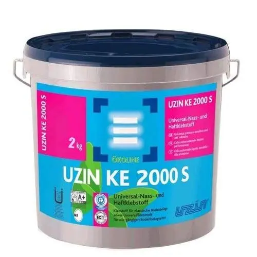 Produktbild: UZIN KE 2000 S Universal-Nass- und Haftklebstoff KLEBER für Vinyl- PVC Kraftvoll Universalklebstoff für alle gängigen Bodenbelagsarten (2 KG)