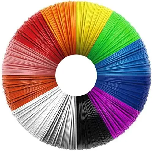 Produktbild: Uzone 3D-Stift PLA-Filament 1,75 mm, 12 Farben (jede Farbe 10 Füße), zufällige Schablone, PLA mit 3D-Stiftfaden, 3D-Drucklinien, 3D-Stiftfaden für Kinder