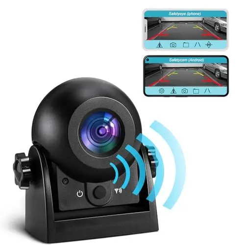 Produktbild: Uzone Rückfahrkamera Kabellos,Nachtsicht,IP68 Wasserdicht,Magnetisch,WiFi Rückfahrkamera Auto Smartphone APP für iPhone und Android,rückfahrkamera kabellos akku für Wohnwagen,Hitch,Pferdeanhänger