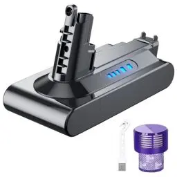 Produktbild: V10 Akku 6000mAh für Dyson V10 Series Staubsauger, V10 Ersatzakku für Dyson V10 Animal V10 Absolute V10 Motorhead V10 Fluffy Akku mit Filter+Pinsel