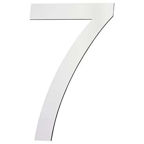 Produktbild: V2Aox Edelstahl Hausnummer 20 cm Groß Gross Haus Nummer 7 Zahlen Hausnummernschild Hausnummern Schild Gebürstet 2D Arial