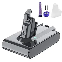 Produktbild: V6 Ersatzakku für Dyson 6000mAh V6 DC58 DC59 DC61 DC62 DC72 DC74 Animal SV03 SV04 SV05 SV06 SV07 SV09 Staubsauger (2 Filter + 1 Batterie schutzkappe + 2 Schrauben)