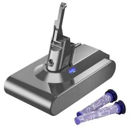 Produktbild: V8 Akku 6000mAh Ersatzakku für Dyson V8 Akku 21,6V Li-Ionen Batterie für Dyson V8 Animal Absolute Fluffy Motorhead Vakuum-Handstaubsauger (2 Filter)
