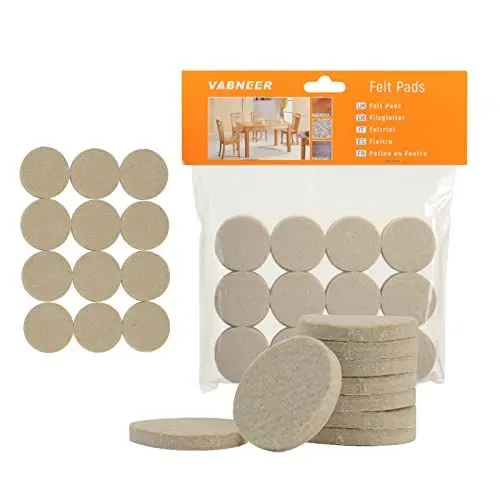 Produktbild: VABNEER 48 Stück Filzgleiter, 40 mm, beige, selbstklebend, Bodenschutz, Filzgleiter, 5 mm dick, Möbelgleiter für Möbelfüße (rund, 40 mm)