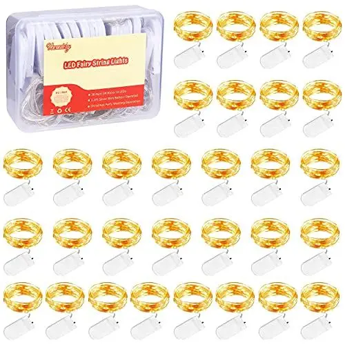 Produktbild: Vacoulery 30 Stück Lichterkette Batterie 10 LED Lichterkette mit Batterie 1M LED Lichterkette 3.3FT Lichterketten für Innen Weihnachten Deko
