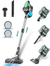 Produktbild: Vactidy Blitz V8 Akku Staubsauger, 180W Staubsauger kabellos, 25KPa Saugkraft Kabelloser Staubsauger, Akkustaubsauger bis zu 40min Laufzeit mit LED-Licht, Staubsauger Tierhaare für Hartböden
