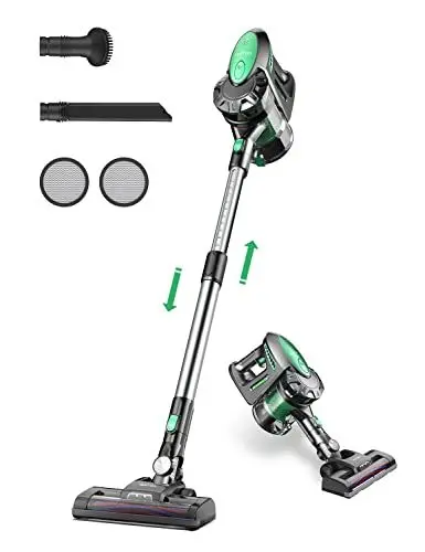Produktbild: Vactidy Blitz V8 Akku Staubsauger Kabellos, 25KPa Kabelloser Staubsauger Mit abnehmbarem Akku, Akkustaubsauger bis zu 35min Laufzeit, Staubsauger Tierhaare für Hartholzböden, Grün