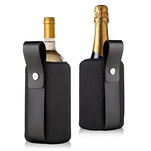 Produktbild: Vacu Vin Flexibler Artico - Schwarz - Vielseitiger Weinkühler & Flaschenkühler für Schnelles und Langanhaltendes Kühlen