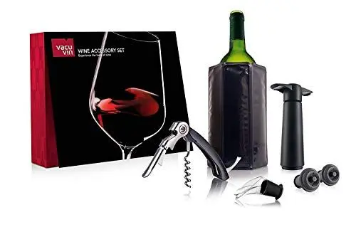 Produktbild: Vacu Vin Weinset Experience 6 teilig - Weinpumpe, Weinausgießer, Kellnermesser, Ersatzstopfen, 68897606, Schwarz
