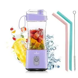 Produktbild: Vaeqozva Mixer Smoothie Maker Klein 380mL,Tragbarer Mixer Blender Smoothie Maker,Smoothie Mixer to go für Shake und Smoothies,Mini Standmixer mit 6 Klingen,Portable Mixer für Sport Reisen,hellviolett