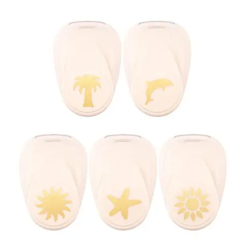 Produktbild: Vaessen Creative Stanzer Set - Motivstanzer - Sommer - 5 Stück - Tonpapier und Bastelmaterial bis zu 250 g/m² - zum Basteln Mit Papier und Scrapbooking, Ivoor