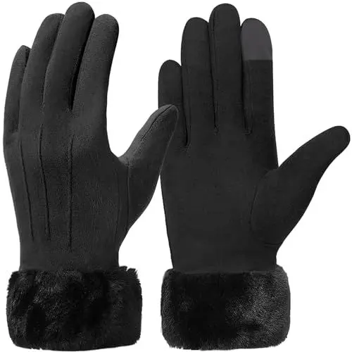 Produktbild: Vagasi Handschuhe Damen Winter Warm Gloves Touchscreen Warme Winterhandschuhe Damen Elegante Thermohandschuhe für Smartphones