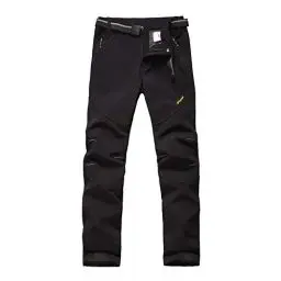 Produktbild: Vagasi Herren Softshell Fleece gefüttert Hosen Winddicht Wasserdicht Funktions Outdoor Sport Camping Wandern Trekking Hosen (XX-Large, Schwarz)