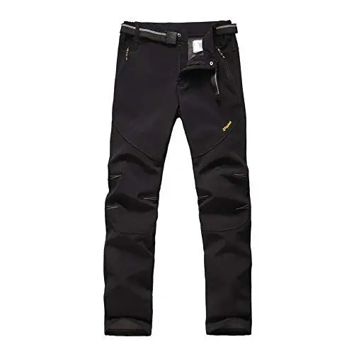 Produktbild: Vagasi Herren Softshell Fleece gefüttert Hosen Winddicht Wasserdicht Funktions Outdoor Sport Camping Wandern Trekking Hosen (XX-Large, Schwarz)