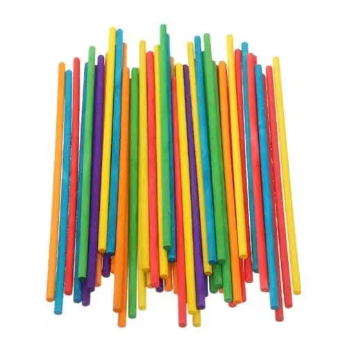 Produktbild: Vaguelly 100 Stück Rhythmusstäbe Aus Holz – Musikübungsstäbe Für Kinder – Und Glatt