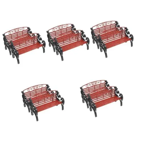 Produktbild: Vaguelly 10 Stk Parkstuhl Modell Puppenhaus-straßenstuhl Puppenhaus-topfbank Bankfigur Märchenhafte Gartenbank Mini-parkbänke Modell Einer Mini-parkbank Miniatur-Bank Bausatz Parkbank Abs