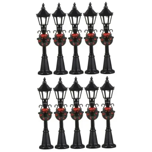 Produktbild: Vaguelly 10 Stück Straßenlaterne Modell Kunststoff Licht Mini Straßenlaterne Puppenhaus Zubehör Straßenlaterne Miniatur Straßenlaternen Desktop Ornamente Puppenhaus
