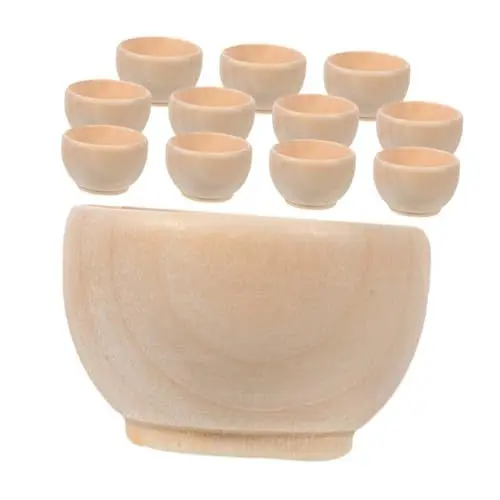 Produktbild: Vaguelly 12 Stück Holzschalen Unlackierte Mini-bastelschalen Für Jungen Und Mädchen Partydekorationen Künstlerbedarf
