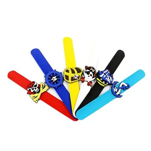 Produktbild: Vaguelly 12St Silikonarmbänder Piraten-Slap-Armband belohnung kinder armbänder für kinder gieskanne kinderspielzeug Partygeschenk einhandzwinge Handring Silikonarmband Halloween Papa-Kreis