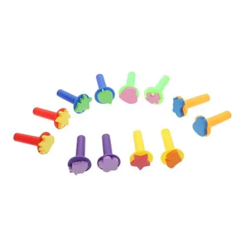 Produktbild: Vaguelly 12St Spielzeug reiben Siegelstempel für Kinder Spielset für Kinder basteln für Kinder bastelmaterial für Kinder Stempel zum Selbermachen für Kinder Stempel selber Machen Plastik