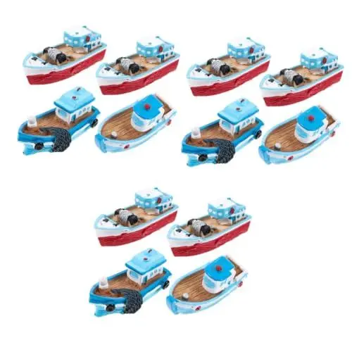 Produktbild: Vaguelly 12 STK Fischerbootverzierungen Spielzeug Piratenschiff Tischboot Ornament Wohnkultur Bürodekoration Spielzeuge Modelle Puppenhaus-Ornament Fischerboot Modell Strand Ornamente Kind
