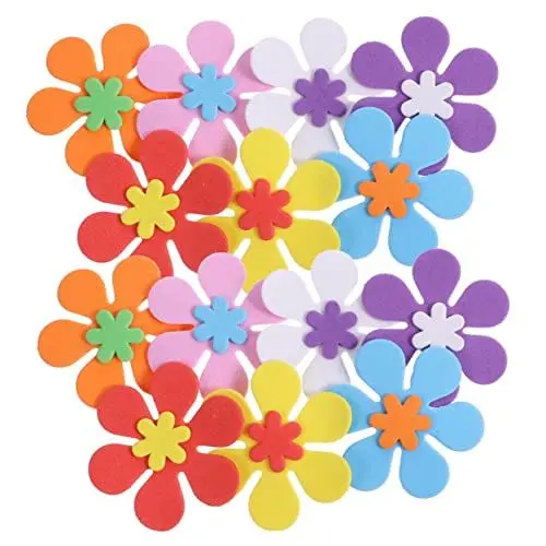 Produktbild: Vaguelly 160 STK Blumenbeet Aufkleber Für Kinder Blumenverzierungen Kinderzimmer Dekoration Wandtattoo Kinderzimmer Aufkleber in Blumenform Klebeblume Wandaufkleber Mit Blumen Eva
