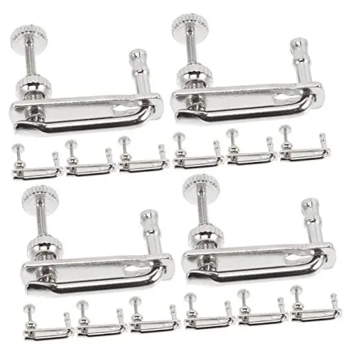 Produktbild: Vaguelly 16 Stk Kleine Geige Bratschen-schulterstütze Tuner-einsteller Feinstimmer Geigenstimmer Geigenzubehör Aus Metall Schwarze Geige Stimmgerät Für Bratsche W3 Legierung Viola Violine