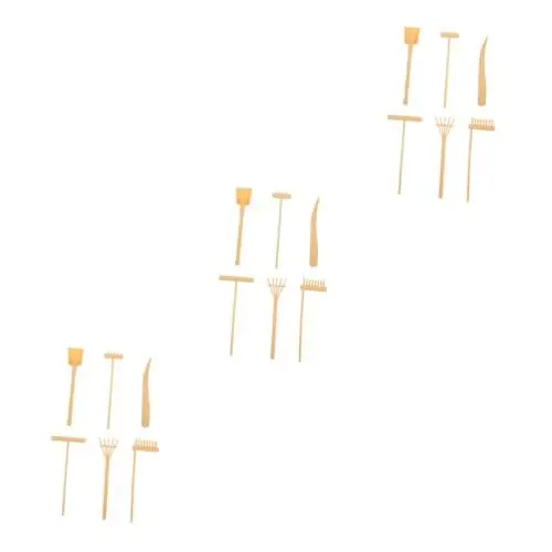 Produktbild: Vaguelly 18 STK Sandrechen scheibengardinen Sand Spielzeug Sandkasten-Werkzeugsätze für den Garten Bausätze basteln spielzeuge Zen-Rechen-Werkzeuge Mini-Rechen-Spielzeug Plastik Yellow