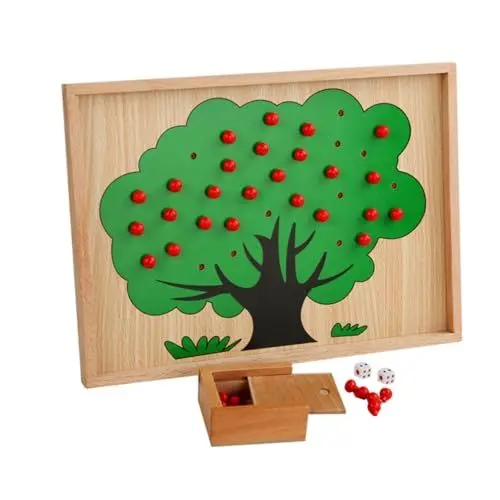 Produktbild: Vaguelly 1Satz Montessori Holzspielzeug Äpfel Baum Spielzeug für Kleinkinder Zählen und Digitale Zuordnung Lernspielzeug für Junge Mädchen Mathe Lernspielzeug für Vorschule