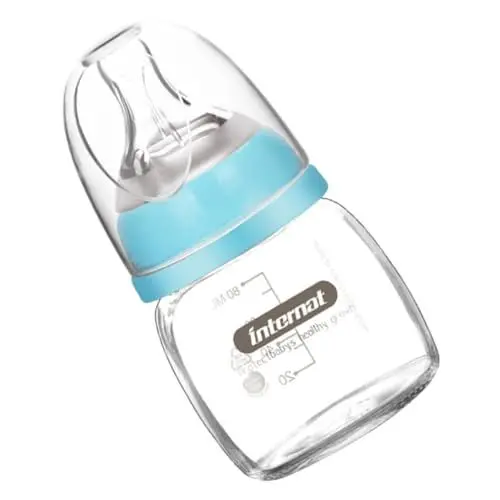 Produktbild: Vaguelly 1Stk Nuckelflasche Babyflaschen für Neugeborene kleine Babyflasche -Stillflasche Babyflasche mit Griff milch flasche milchkocher neugeborene stillflasche Glas Feeder Blue
