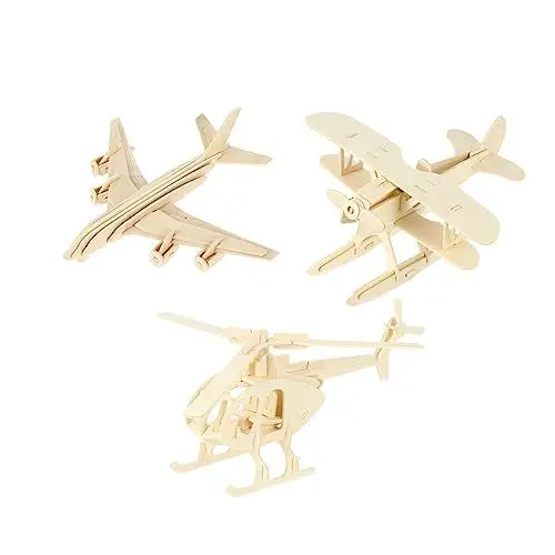 Produktbild: Vaguelly 1 Satz 3 STK Flugzeugmodell Kinder bastelset basteln für Kinder 3D-Puzzle aus Holz Lernpuzzlespielzeug Bausteine Modelle Lernspielzeug Flugzeug Spielzeug Handbuch Suite Diorama