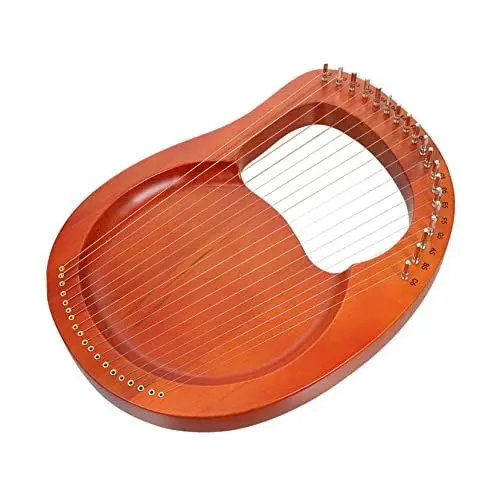 Produktbild: Vaguelly Handgehaltenes 19-saitiges Lyra-harfen-set mit Holzkorpus Saiteninstrument Harfeninstrument-set für Jungen Mädchen und Erwachsene Original-holz-finish