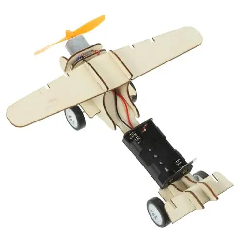 Produktbild: Vaguelly 1 Satz Blockspielzeug Wissenschaftliches Experimentierset Kinder Rätsel Montessori-Puzzle-Spielzeug Gehirnspielzeug Flugzeuge Modellflugzeug Hölzern Brown
