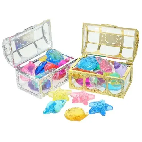 Produktbild: Vaguelly 1 Satz Diamant-Schatztruhe Juwelen des Pooltauchens Buntes Edelsteinspielzeug kinder schatzsuche kinder sandspielzeug Acryl Schatzkiste Konfetti kleines Spielzeug Kleinkind Plastik
