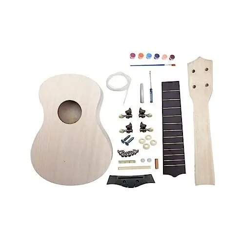 Produktbild: Vaguelly 1 Satz Gitarre für Kinder Gitarren-Material-Kit Kindergitarre Sopran-Ukulele-Bausatz Avocado-Charme Ukulele bausatz gitarrenbausatz selber Machen gemalt Suite kleine Gitarre Bambus