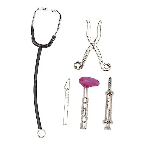 Produktbild: Vaguelly 1 Satz Mini-arztanzug Miniatur-stethoskop Mini-arztbettspielzeug T-Werkzeug Mini-Arzt-Tools Arztkoffer Für Kinder Stetheskop Spielzeuge Pflege Krankenschwester Puppenhaus Legierung