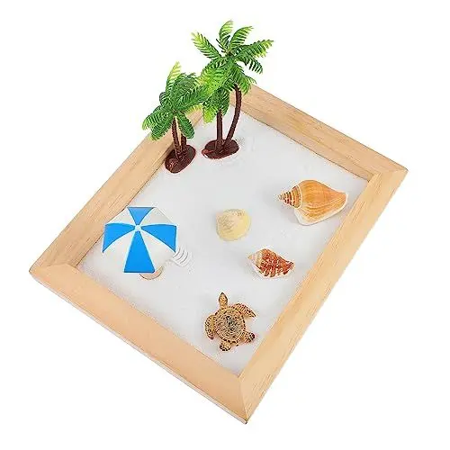 Produktbild: Vaguelly 1 Satz Ocean Sand Tischdekoration - Szene Bürodekoration Japanischer Sandgartenbausatz Sandlandschaft Plastik Sandkasten Spielen Mini