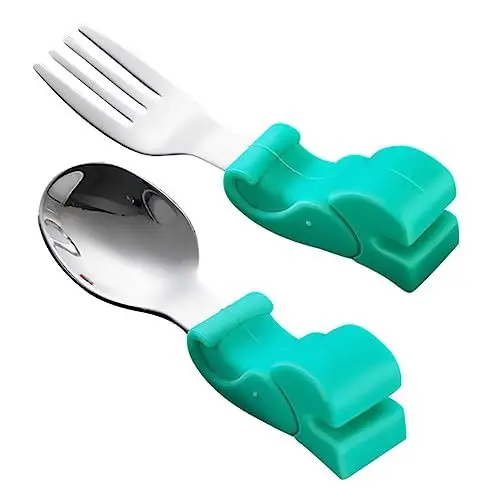Produktbild: Vaguelly Jungen Und Mädchen 1 Set Baby Löffel Training Utensilien Sicher Bequem Lagerung Box Kleinkinder