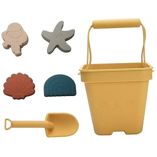 Produktbild: Vaguelly 1 Satz Strandspielzeug Strandformen Kinderspielzeug Eimer Spielzeug Kinder sandspielzeug Beach Toys for Outdoor-Gartenspielzeug Sandspielzeug aus Silikon Kieselgel Yellow