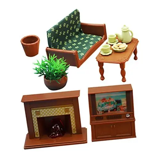Produktbild: Vaguelly 1 Set Puppenhaus Sofa Miniaturhaus Mini Spielzeug Mini Wohnzimmer Zubehör Miniatur Landschaft Requisite DIY Miniatur Wohnzimmer Szene Spielzeug