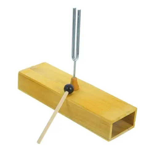 Produktbild: Vaguelly Stimmgabel Mit Resonanzkasten Aus Holz 256 Hz Lerninstrument Für Jungen Und Mädchen Farbe